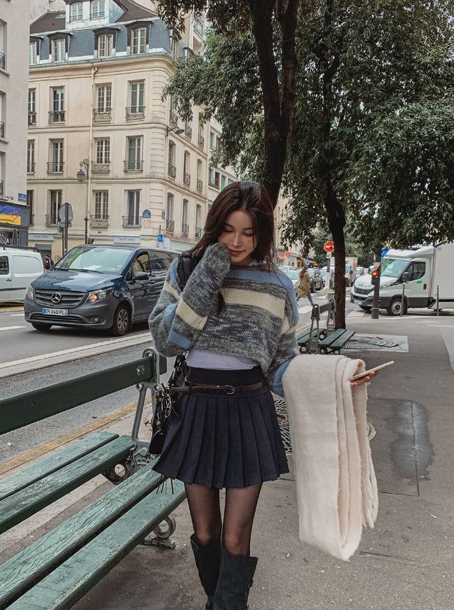 Temp pleated miniskirt (+Belt set)