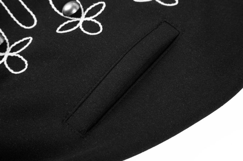 Margot Cord Embroidery Hood Zip-Up