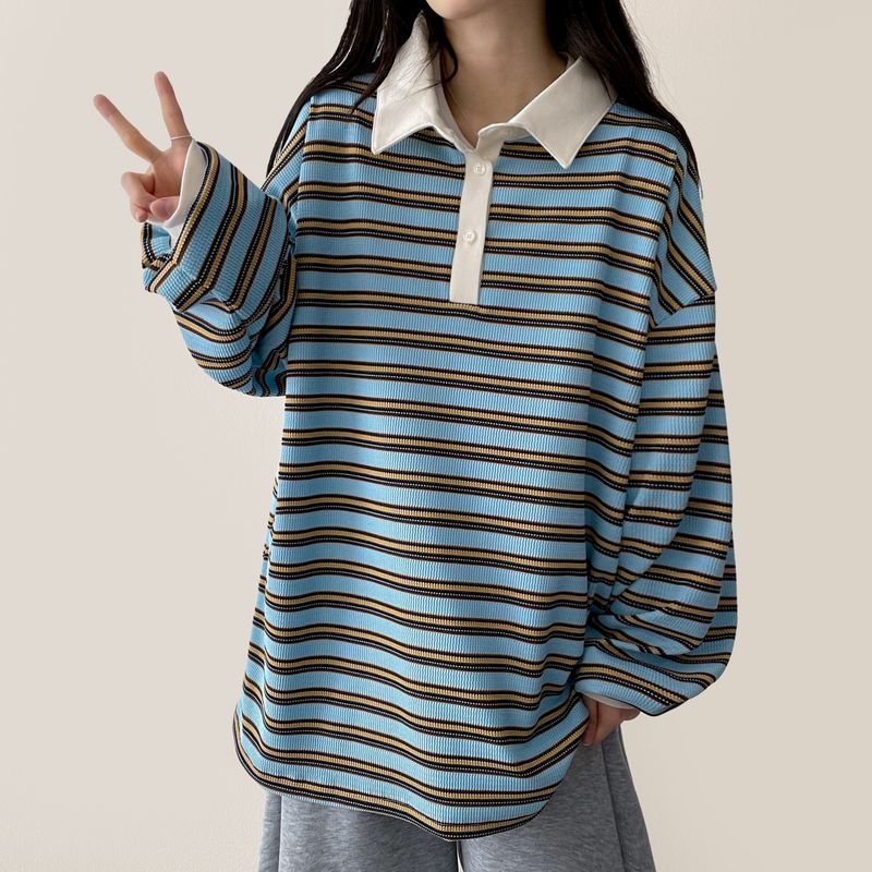 Puff Waffle Collar Sweatshirt T-shirt