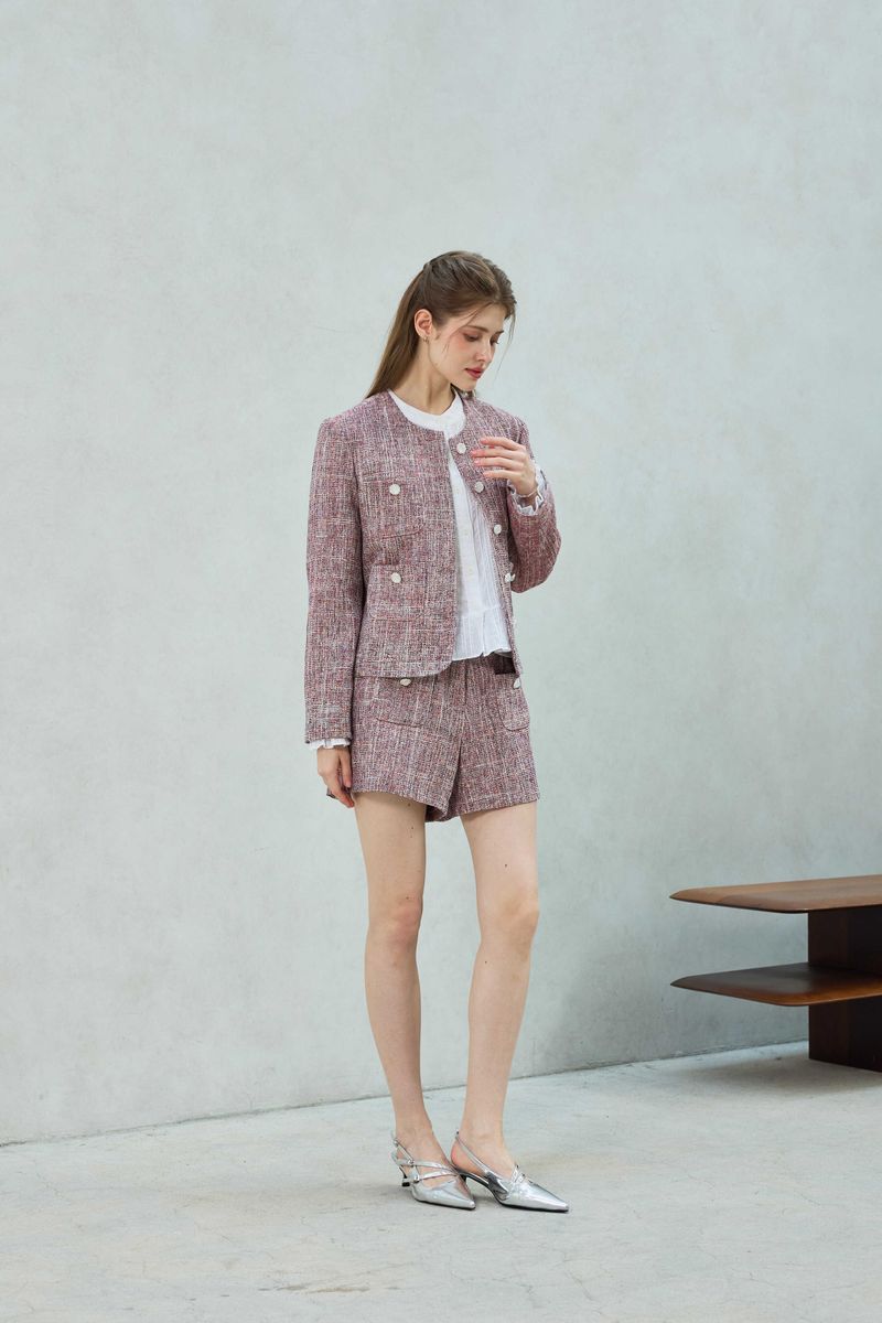 CHERISH TWEED SHORTS PANTS / RED