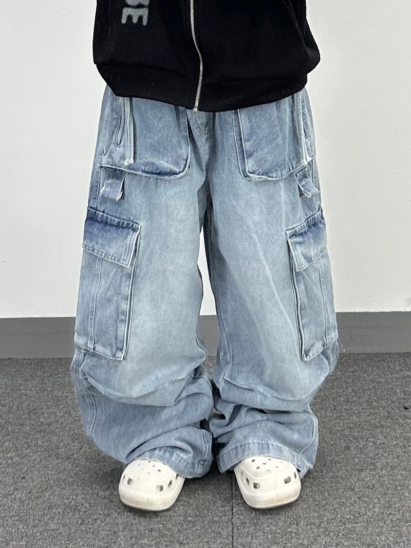 Dリングロングデニムパンツ