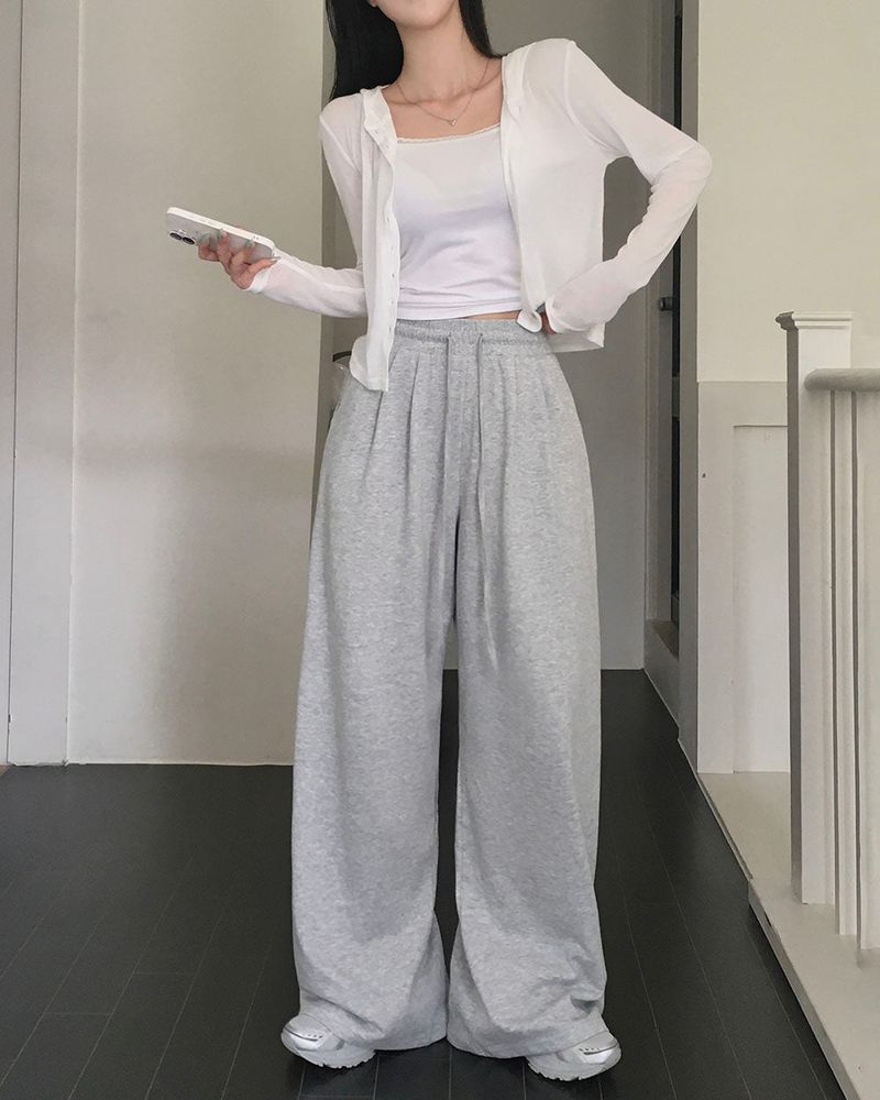 [MADE] Air long, pin-tack wide training pants