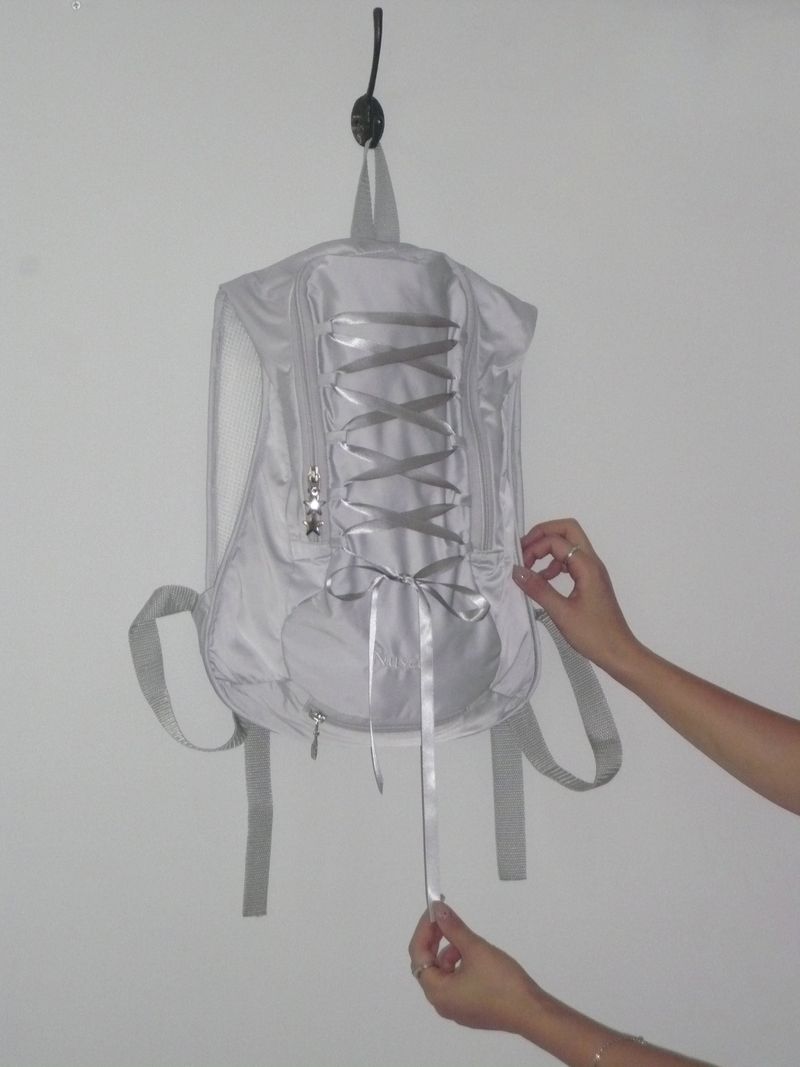 Lace up backpack _ Grey