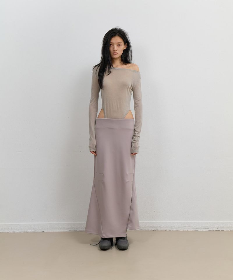 ojos（オホス）の「Asymmetric Mermaid Jersey Skirt / Beige（Skirts）」