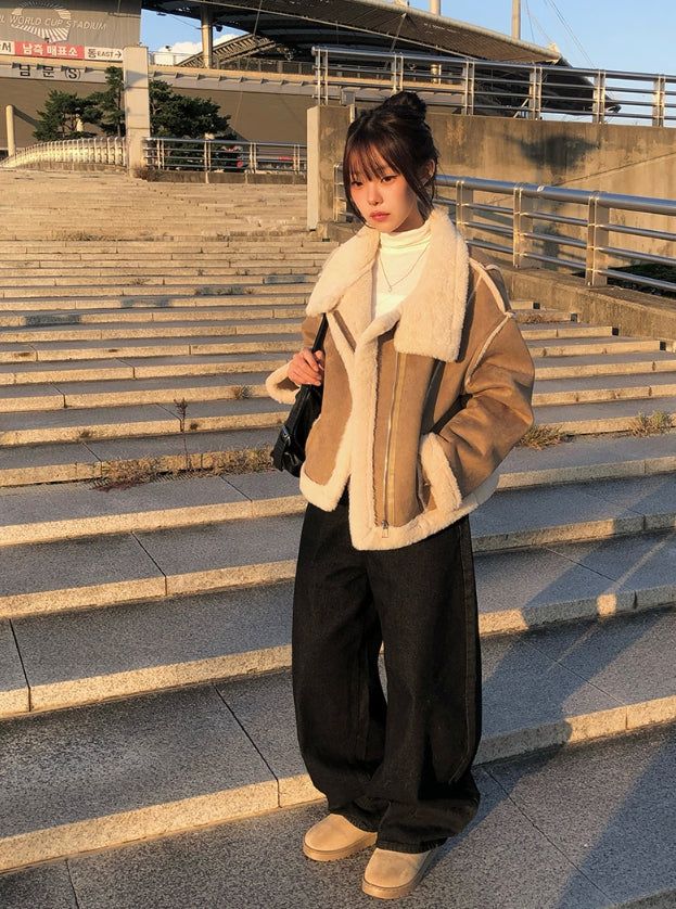 Oven Lettering Patch Denim Wide Pants