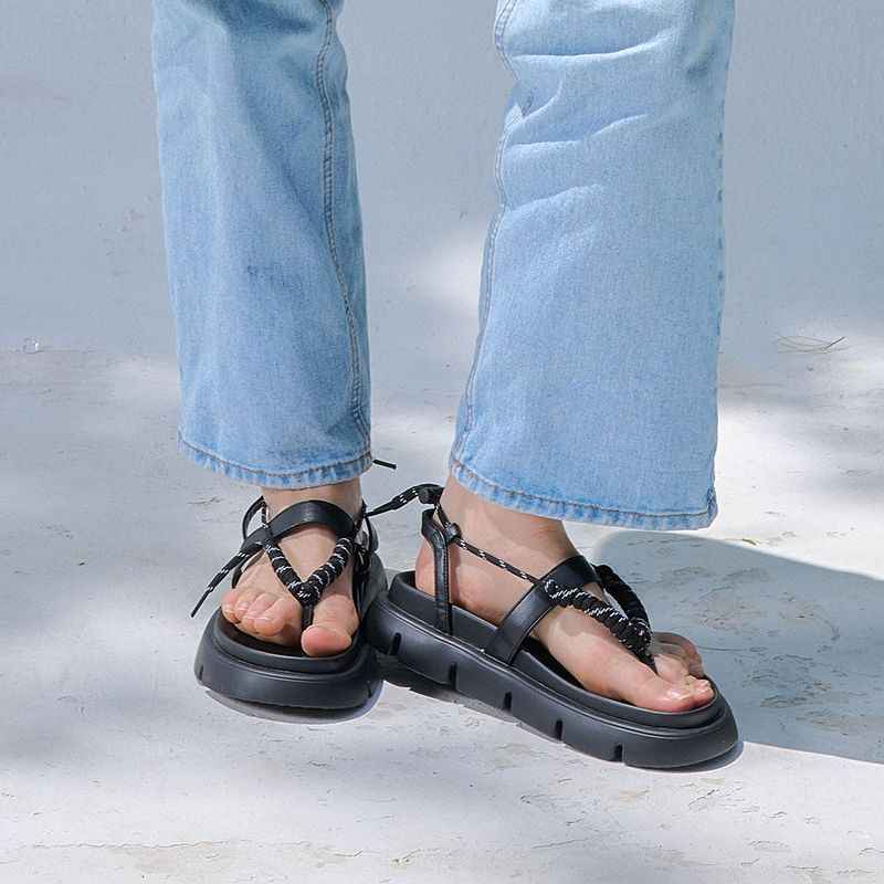  Isabella Drawstring Strap Sandal_S0177 (2Colors)
