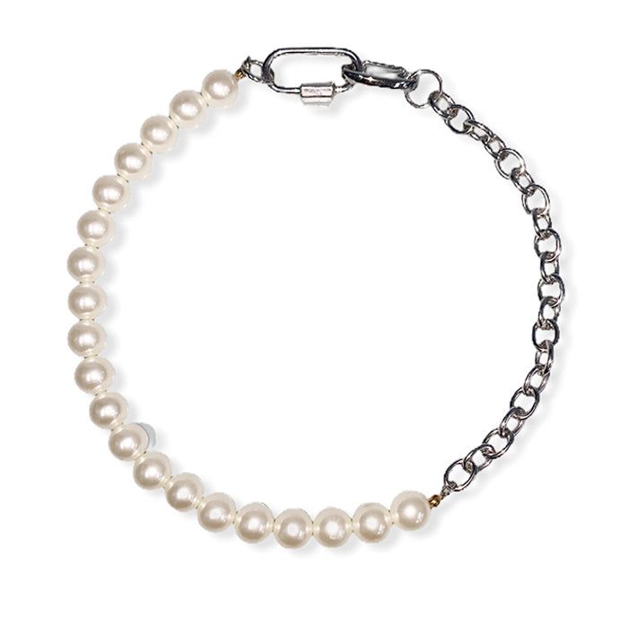 blackpurple(ブラックパープル)の「PEARL&CHAIN necklace(Accessories)」