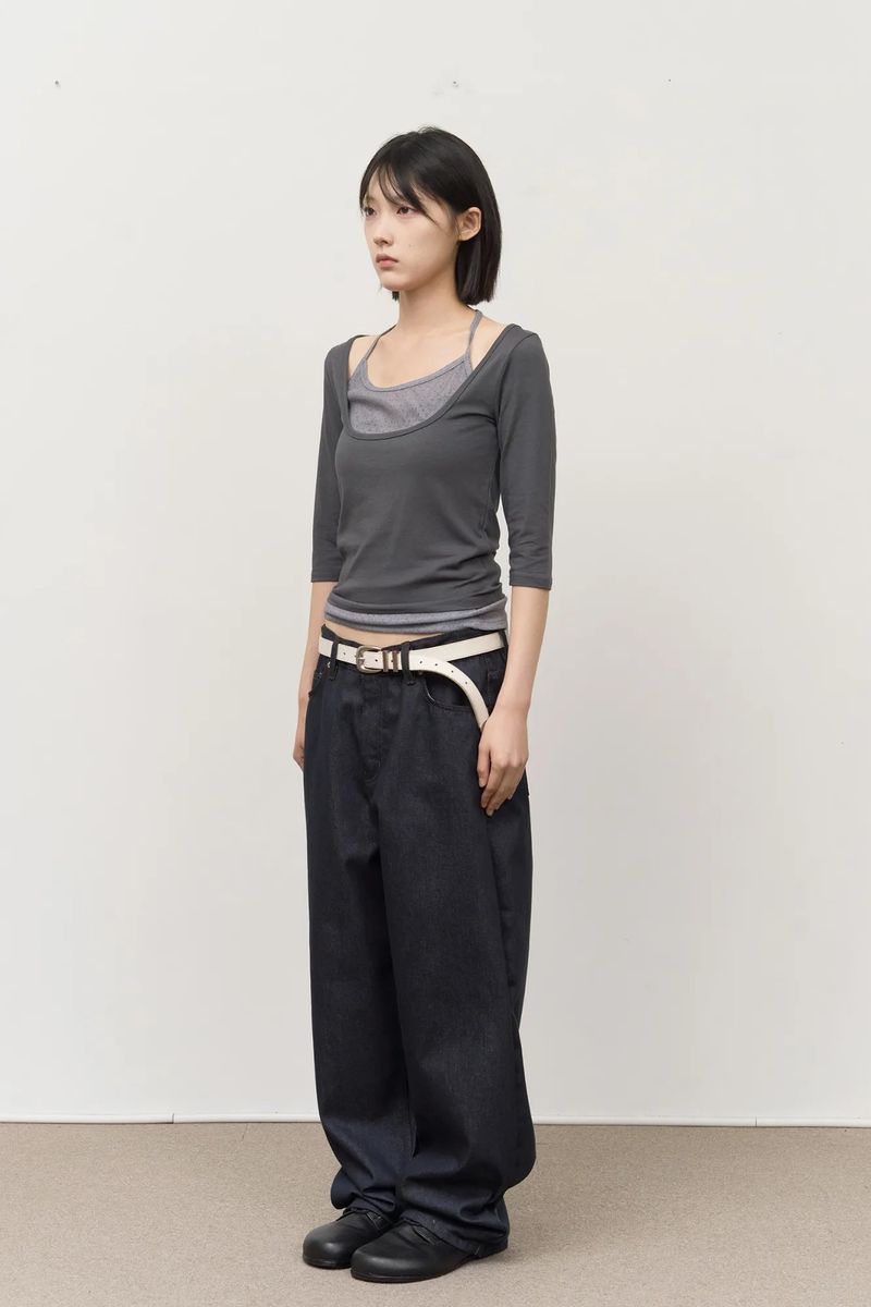 Peo Back Leather Denim