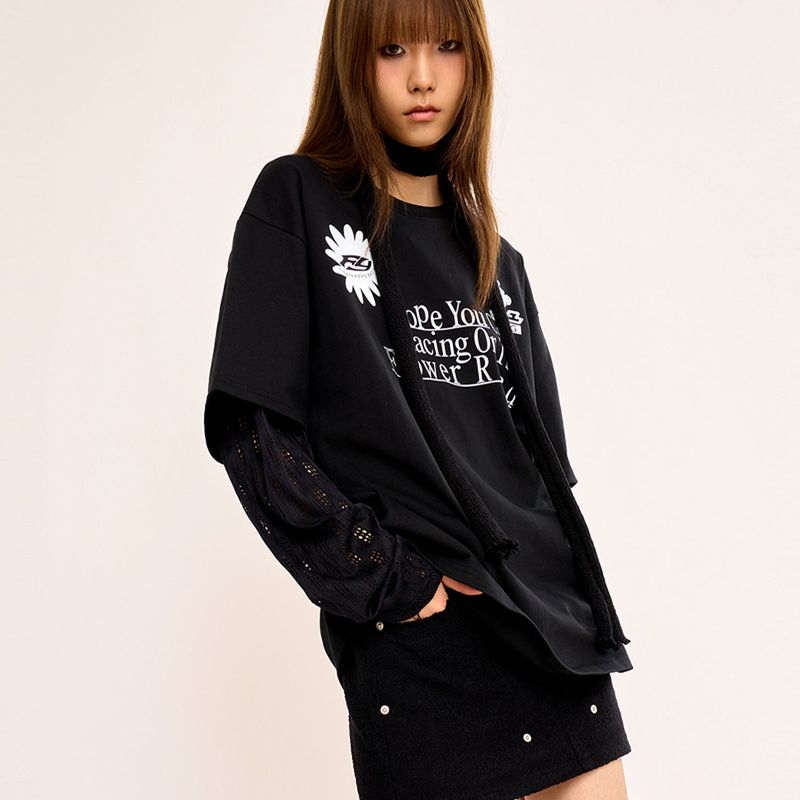 Layered T Shirt - Black