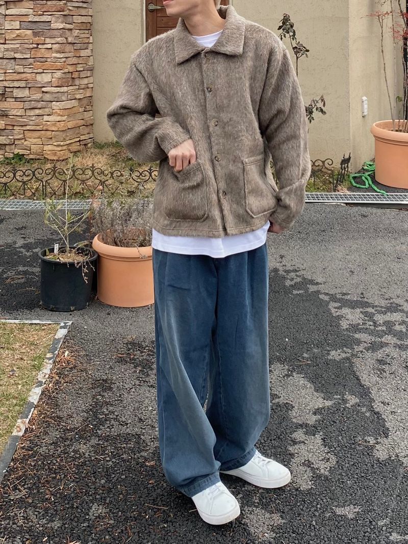 Two-tuck denim balloon pants 2C