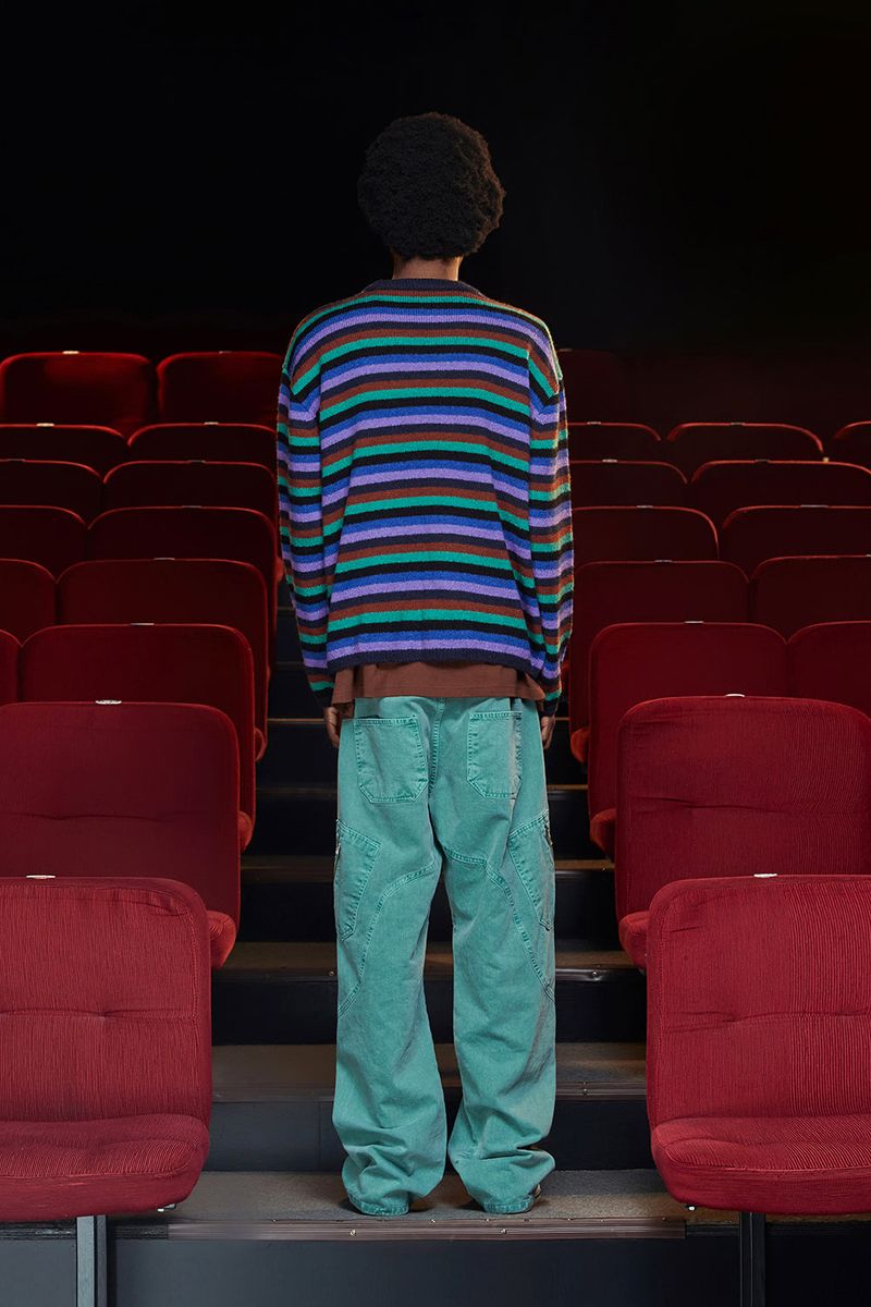 STRIPE MOHAIR KNIT / NAVY