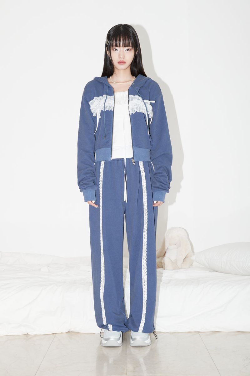 LACE  PIGMENT PANTS (NAVY)