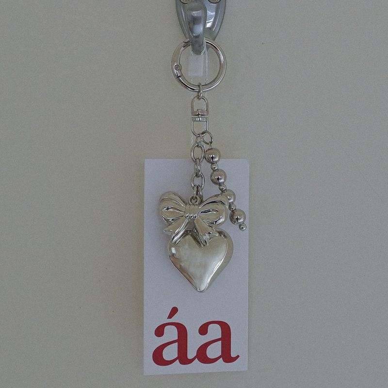 Heart ribbon keyring