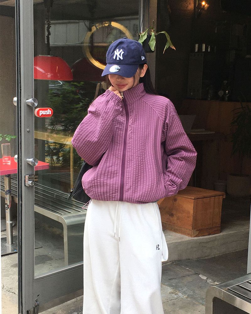 [ORIGINAL] Piping Half-Neck Windbreaker