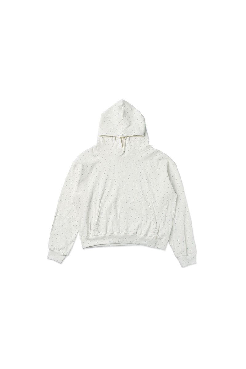 Floral waffle hoodie_ivory