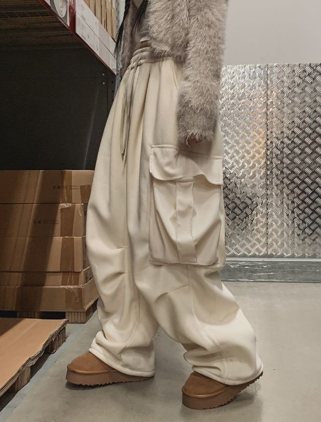 [Mink Brushed] Luxy Two Way Corduroyn Pintuck Cargo Pants