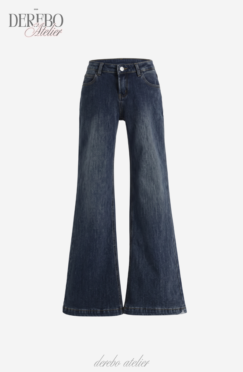 deep blue flow bootcut denim pants, regular (LONG)