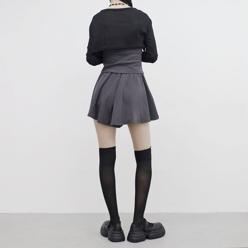 pesh string bolero + shirring sleeveless + shorts set