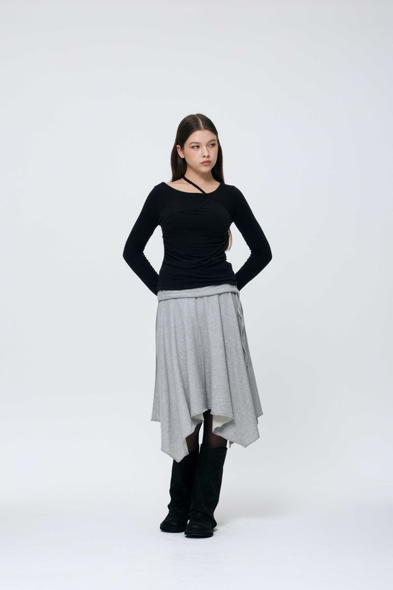 MUREN SHIRRING TOP / BLACK
