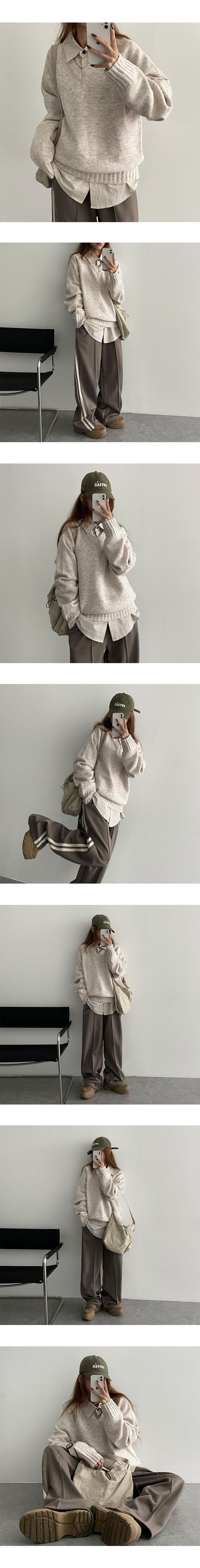 Hachu Dottoms Track Wide Banded Pants