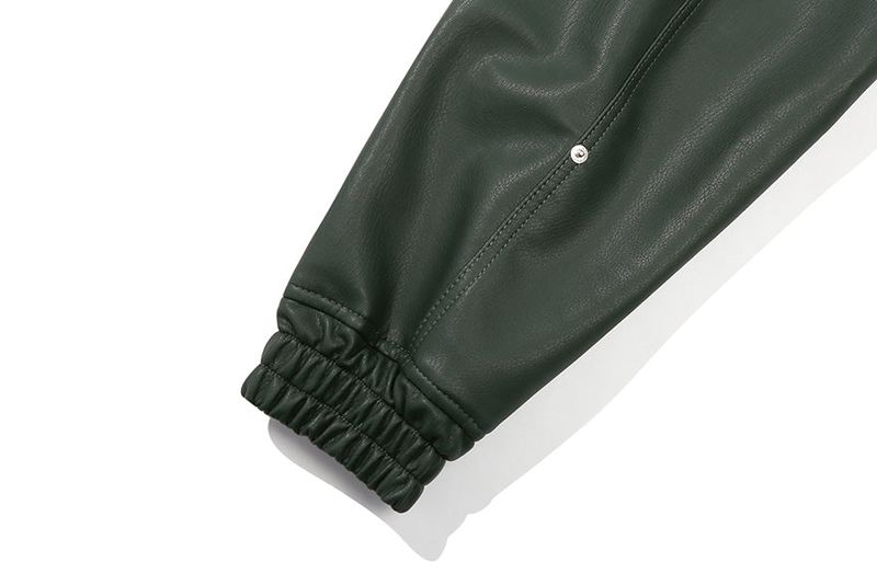 VEGAN LEATHER BIKER JACKET_GREEN