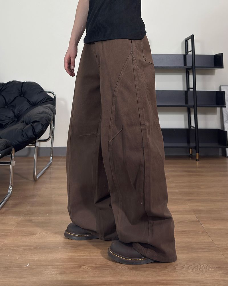 Orbit cut wide cotton pants