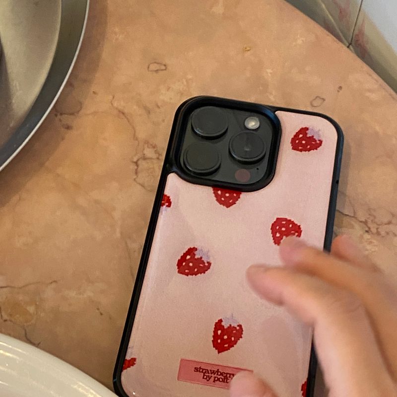 epoxy strawberry berry pattern case