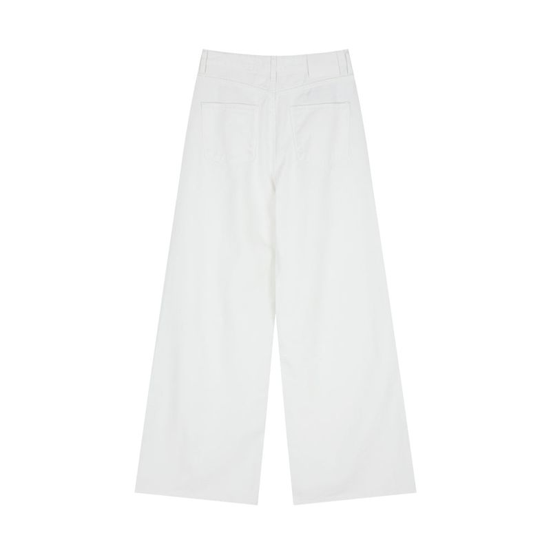 Wide Denim Pants White