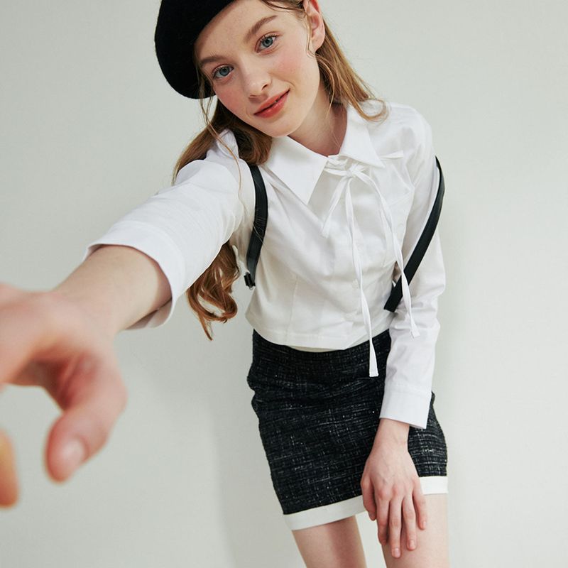 Bling Tweed Skirt - BLACK