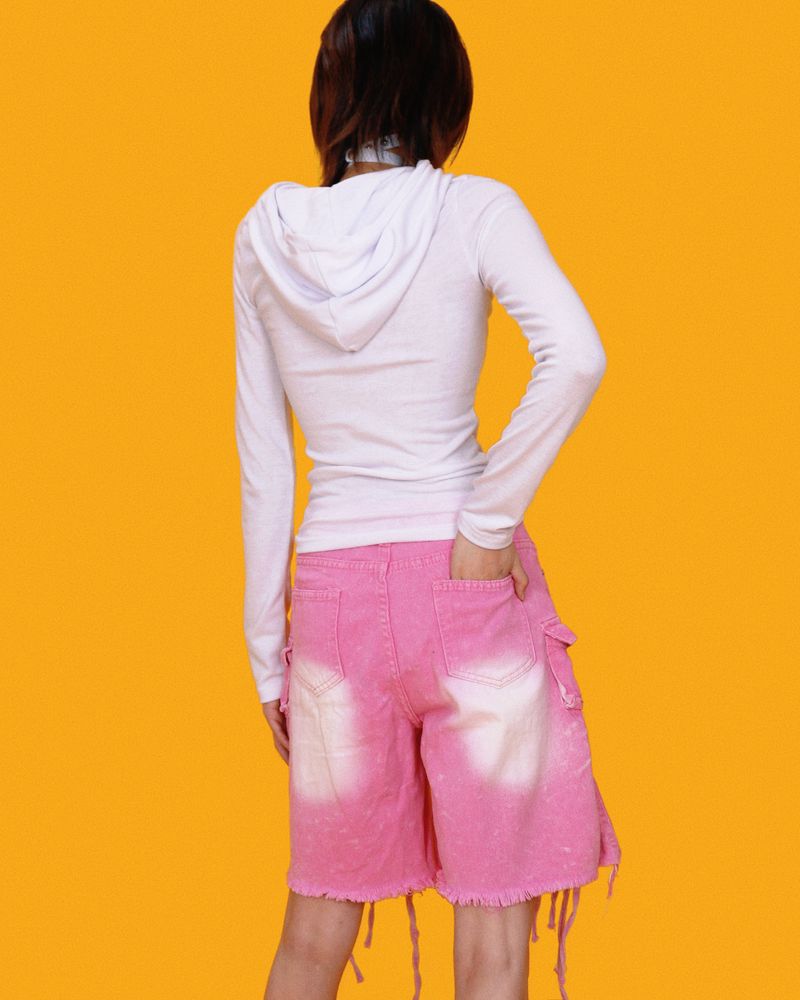 angry eyelet wide half pants - pink