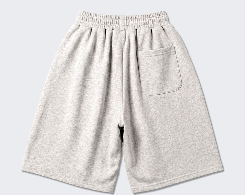 Balloon Curved Side Tuck Bermuda Pants Melange