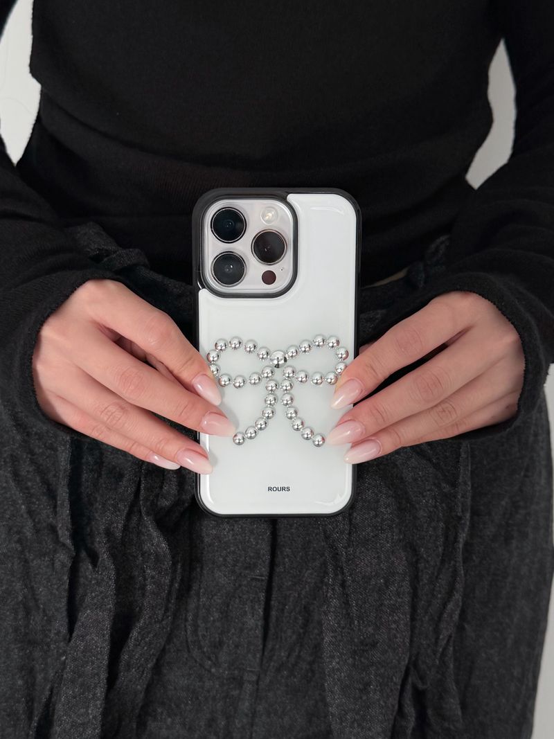 ribbon stud case (white)