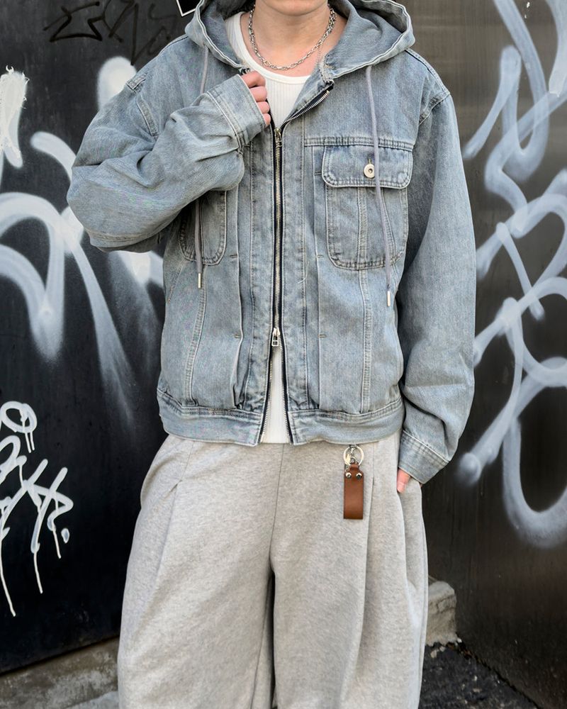 Carven Hooded Trucker Denim Jacket