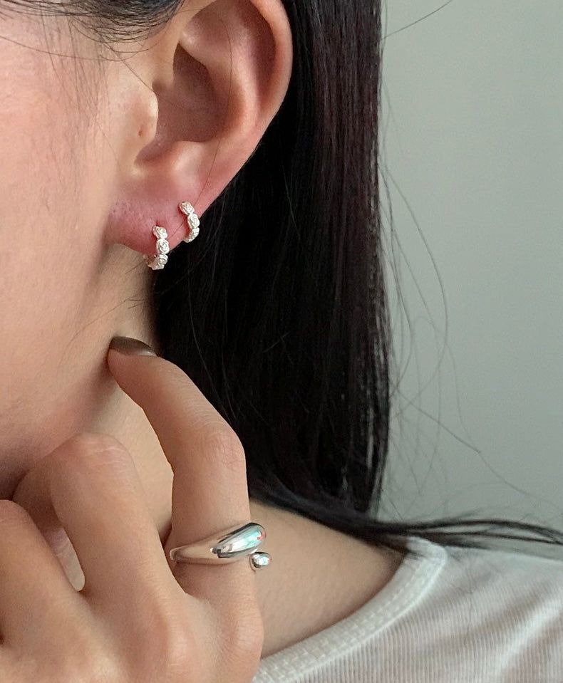  (silver925) ミニローズワンタッチピアス *silver