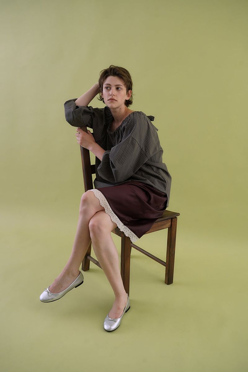 Slip satin midi skirt_purple