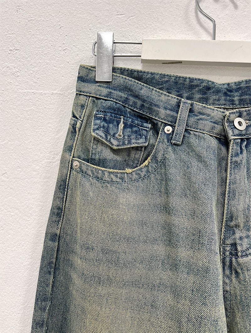BACK POCKET WIDE JEANS