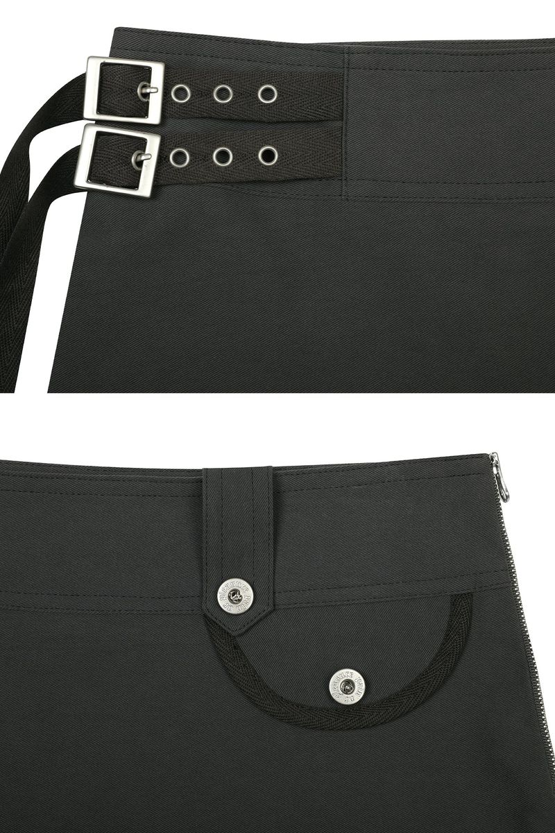 RUE BELTED MINI SKIRT khaki