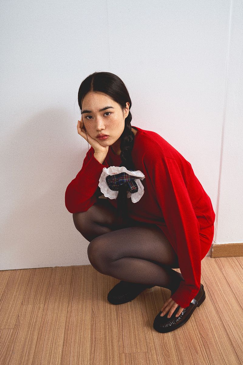 CHECK SCRUNCH / NAVY