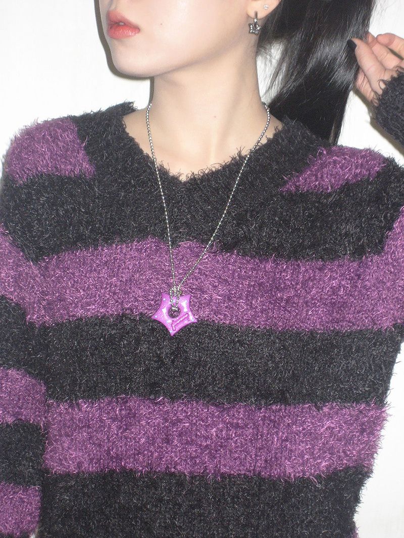 gleaming star dot necklace [purple]