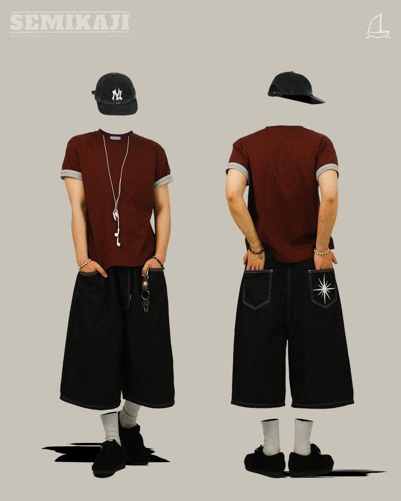 HA Roll-up Layered Muscle Fit 1/2 T