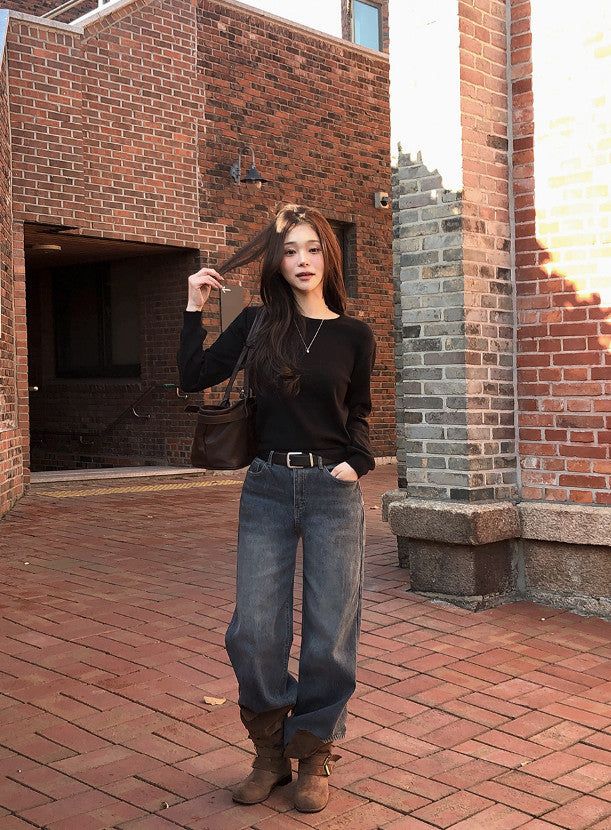 Daily Wool Loose Fit Round Knit (6color)