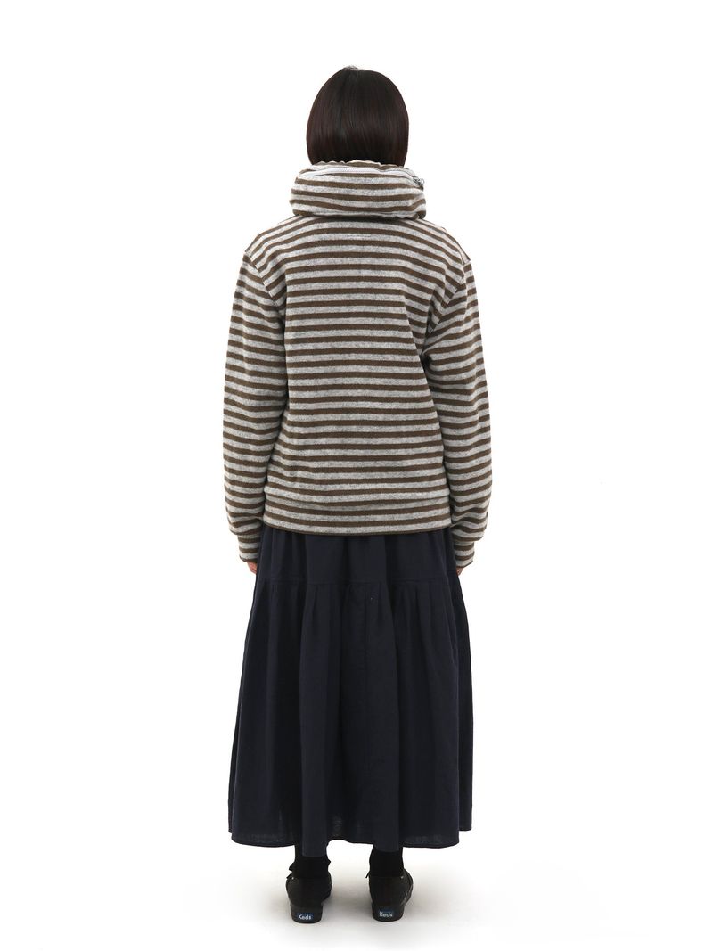  S.T.C. STRIPE FLEECE MUFFLER ZIP UP (KHAKI)
