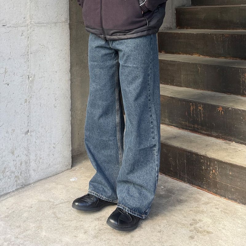 Basic denim pants (dark blue)