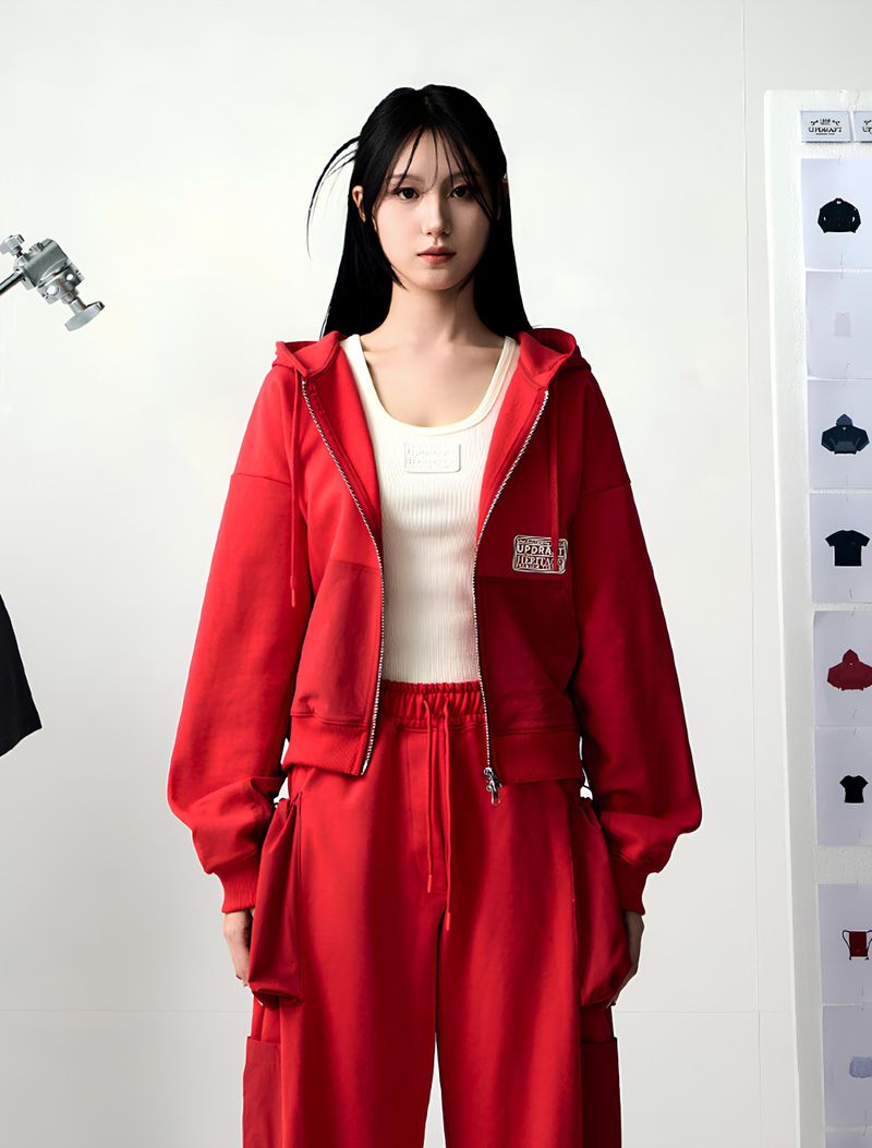 UPDRAFT（アップドラフト）の「[UPDRAFT]NYLON MIXED COTTON ZIP-UP RED（）」