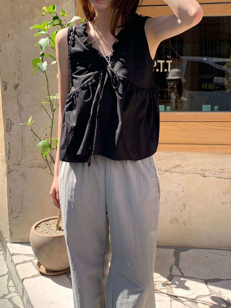 [MADE] Rollton nylon lace track bendable pants