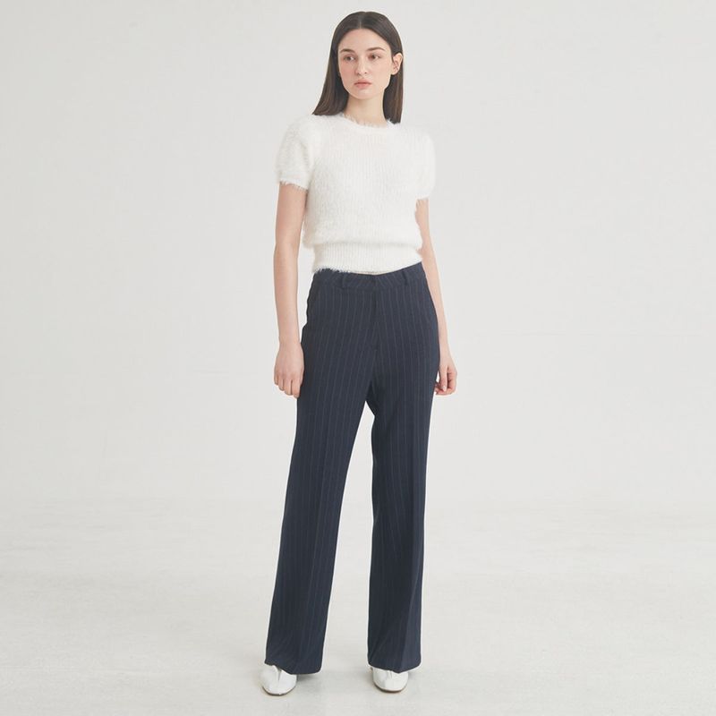 FREIHEIT(フライハイト)の「Wool Stripe Flare Pants (Navy)(Pants)」