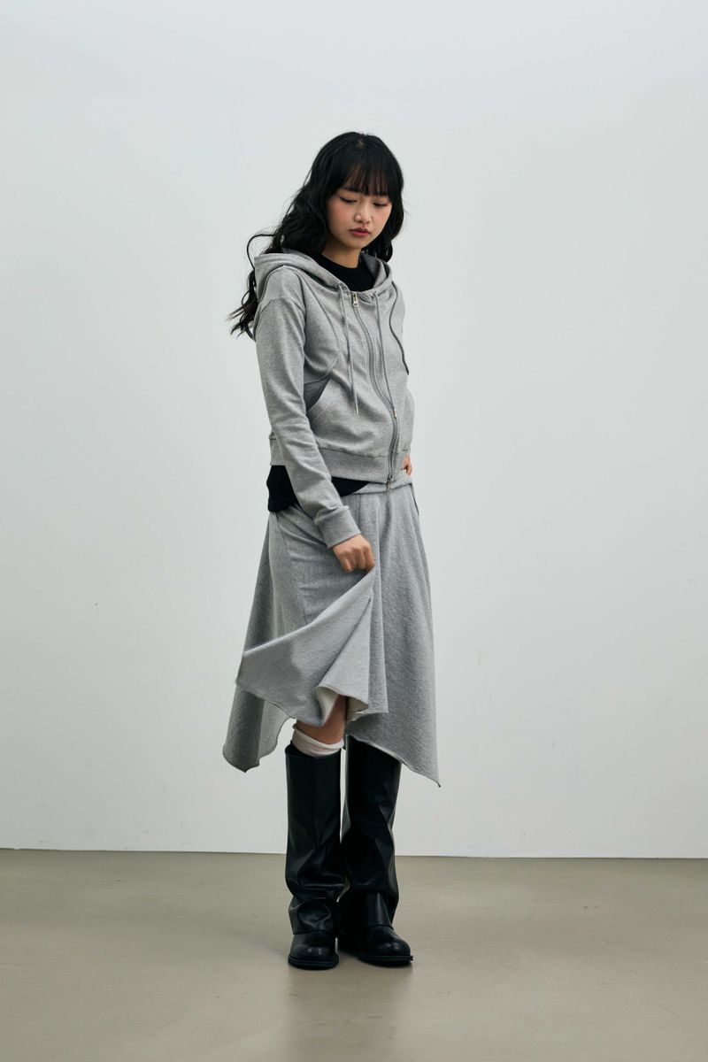 SILENT MIRAGE SWEAT SKIRT / MELANGE