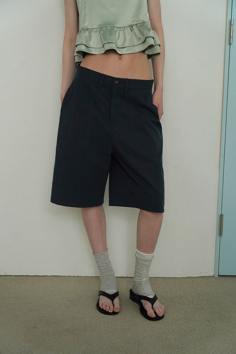 Bow bermuda pants_navy