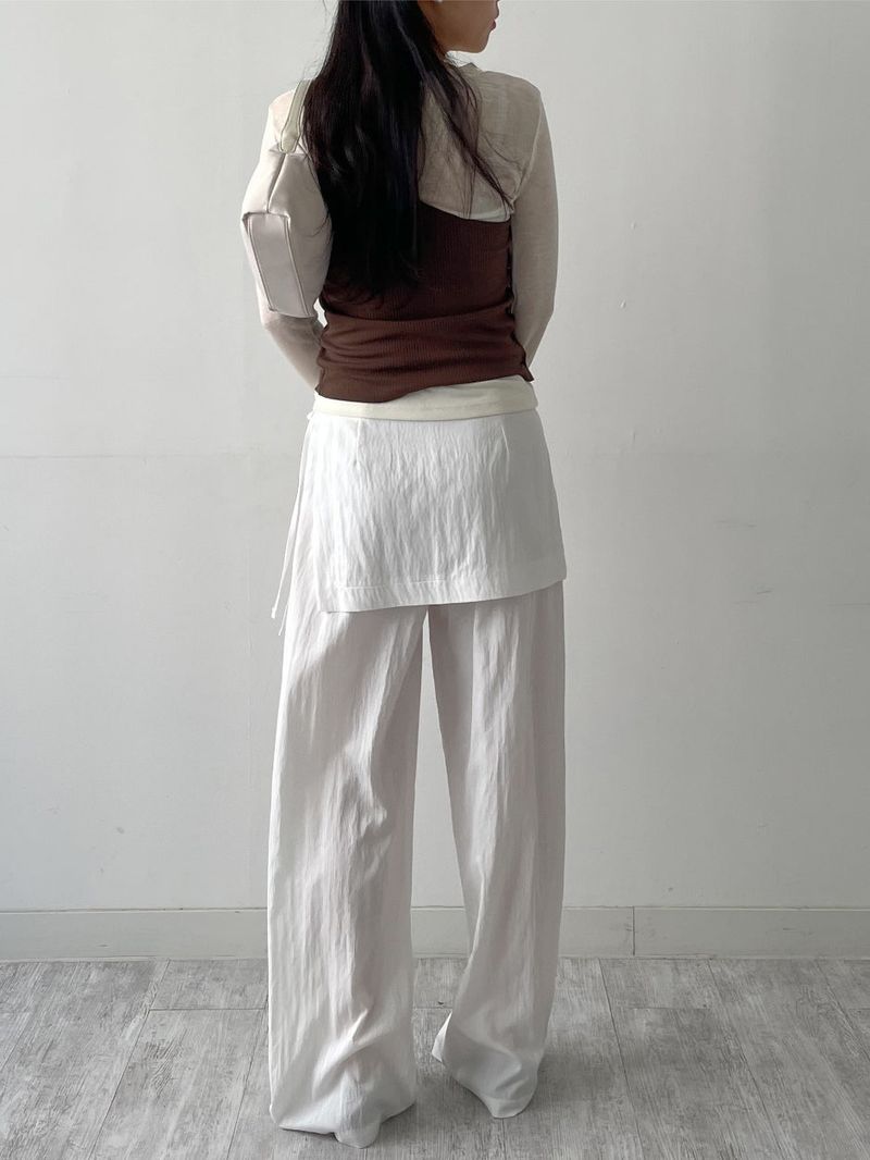 Button One-Shoulder Ribbed Vest