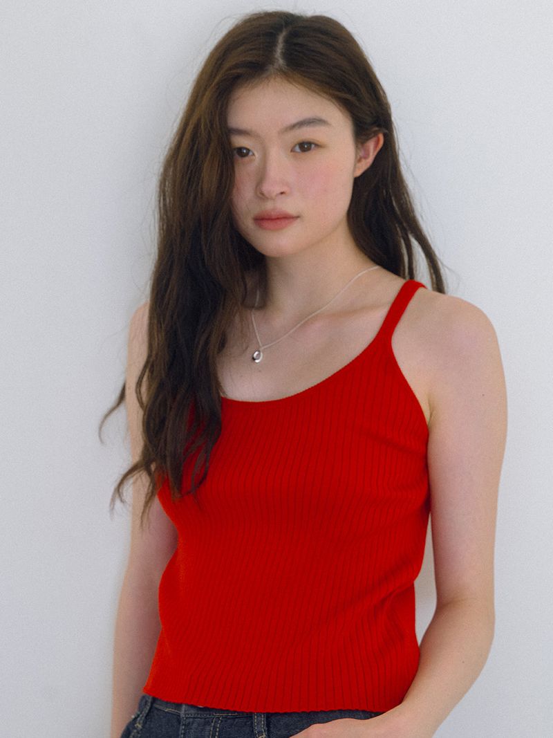 Slim Knit Sleeveless - Red